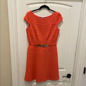 Sandra Darren Vibrant Orange Mini Dress